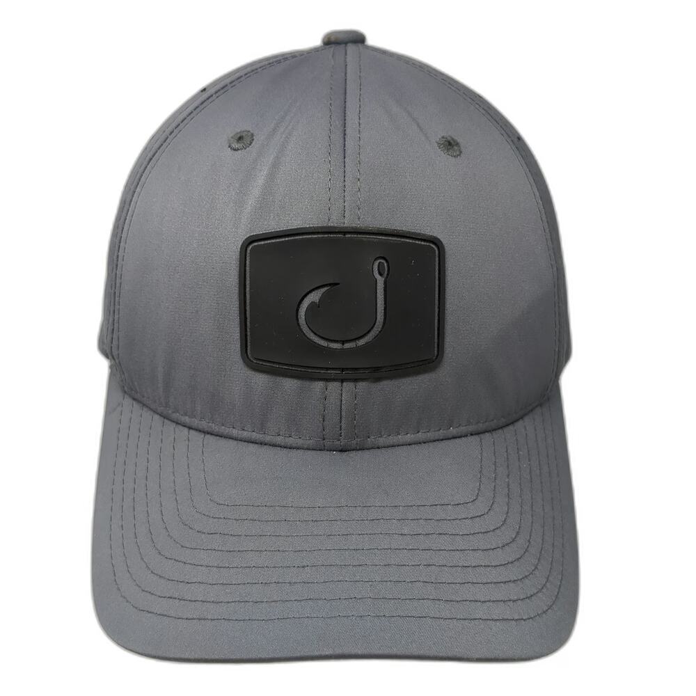 Avid Trucker Hat Gray One Size Performance Hook Logo Snapback Perforated Fishing